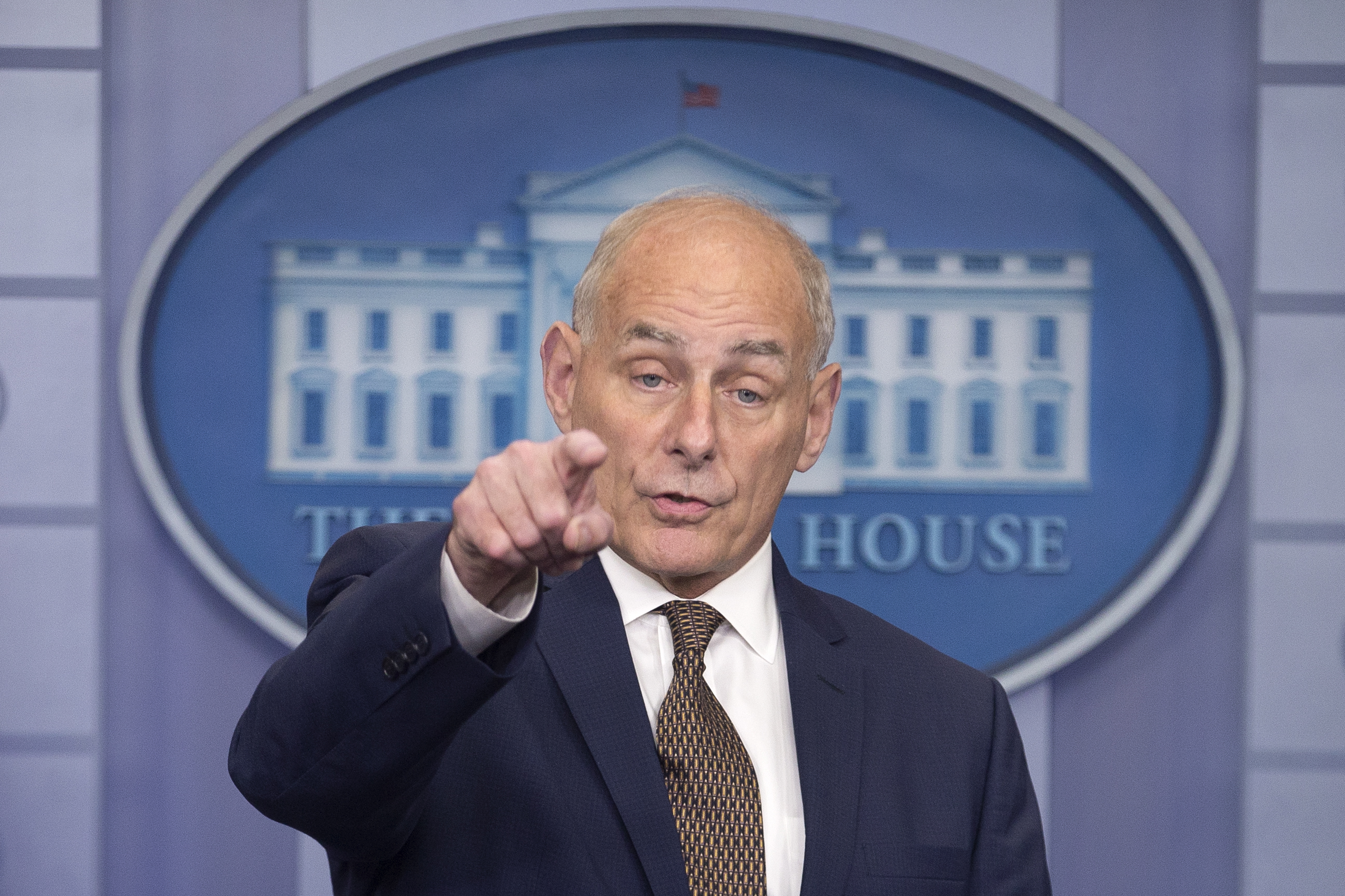 epa07214794 (FILE) - White House Chief of Staff John Kelly attends a news conference in which he spoke on relief aid in Puerto Rico, Trump's nuclear policy and North Korea, among other issues; in the James Brady Press Briefing Room of the White House in Washington, DC, USA, 12 October 2017 (reissued 07 December 2018). US media reports on 07 December 2018 state John Kelly may resign in coming days. Kelly replaced former White House Chief of Staff Reince Priebus as chief in summer 2018.  EPA/MICHAEL REYNOLDS