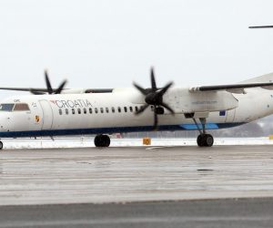 13.02.2018., Velika Gorica - Zrakoplov prijevoznika Croatia Airlines,  Bombardier Q400, u medjunarodnoj zracnoj luci Franjo Tudjman.
Photo: Borna Filic/PIXSELL