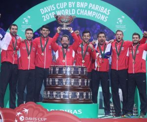 25.11.2018., Lille, Francuska - Na stadionu Pierre-Mauroy odigrano je finale Davis Cupa izmedju Francuske i Hrvatske. Hrvatska je osvojila Davis Cup drugi puta u povijesti. Izbornik Zeljko Krajan, Ivan Dodig, Mate Pavic, Franko Skugor, Borna Coric, Marin Cilic. 
Photo: Sanjin Strukic/PIXSELL