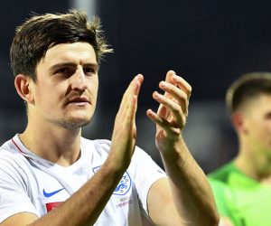 epa08624563 (FILE) - England's Harry Maguire applauds supporters after the UEFA EURO 2020 group A qualifying soccer match between Kosovo and England in Pristina, Kosovo, 17 November 2019 (reissued 02 August 2020). England manager Southgate on 25 August 2020 confirmed the Manchester Unted captain Maguire will be part of the national squad for the September 2020 Nations Leage matches. The world's most expensive defender's nomination for the squad comes within a week after being arrested on late 20 August on the Greek island of Mykonos for allgedely attacking police outside a bar.  EPA/GEORGI LICOVSKI *** Local Caption *** 55640426