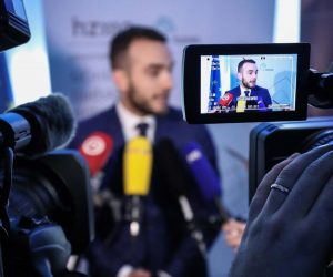 09.03.2020., Zagreb - Predstavljanje projekta "Modernizacija IKT podrske Hrvatskog zavoda za mirovinsko osiguranje - eHZMO". Ministar Josip Aladrovic. 
Photo: Jurica Galoic/PIXSELL