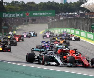 FILE PHOTO: Formula One F1 - Brazilian Grand Prix FILE PHOTO: Formula One F1 - Brazilian Grand Prix - Autodromo Jose Carlos Pace, Interlagos, Sao Paulo, Brazil - November 17, 2019  Ferrari's Sebastian Vettel and Mercedes' Lewis Hamilton in action at the start of the race  REUTERS/Ricardo Moraes/File Photo RICARDO MORAES