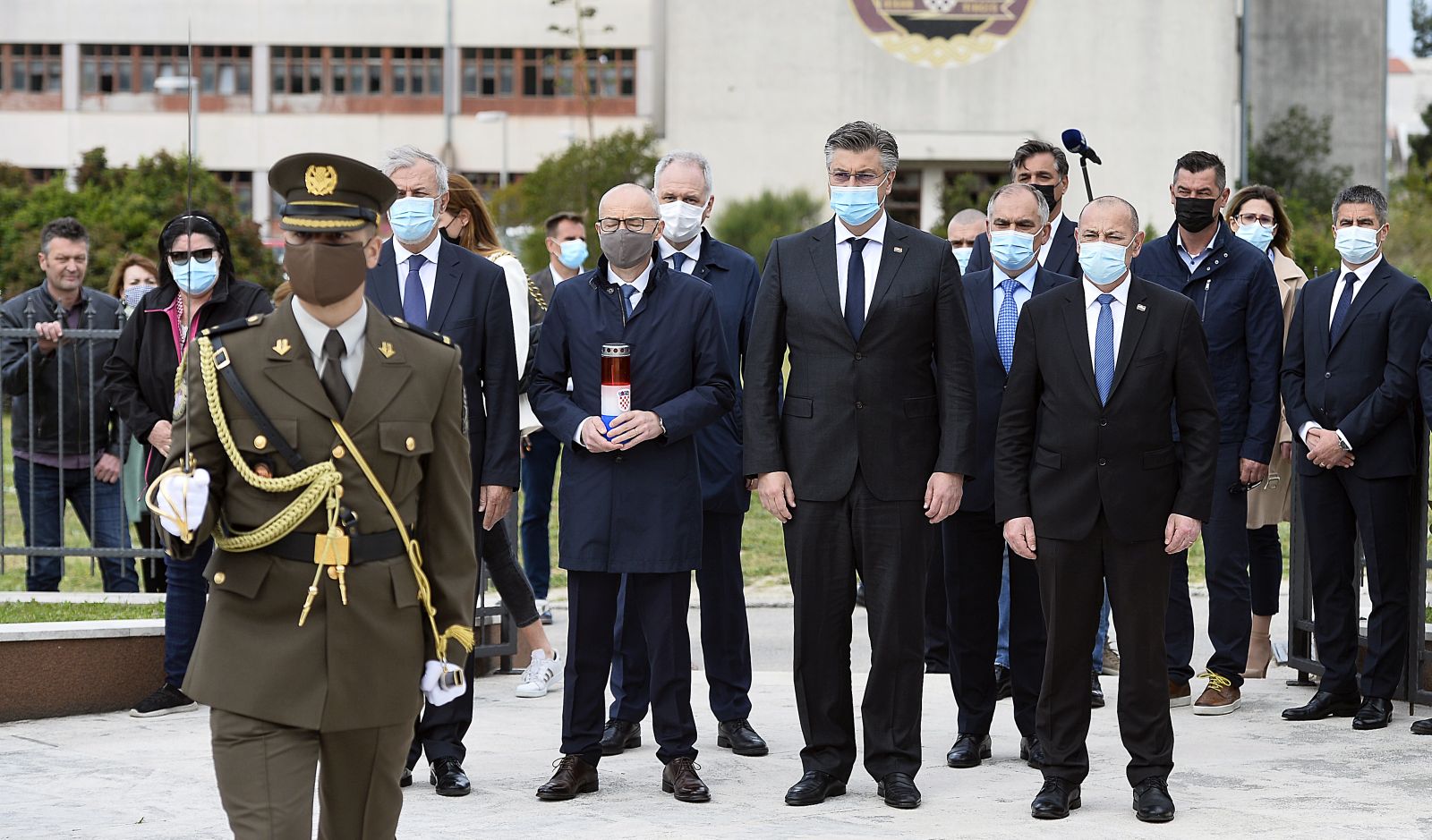 Split, 27.04.2021.. Predsjednik Vlade Andrej Plenkovic na obljetnici osnutka 4. gardijske brigade.          foto HINA/ Mario STRMOTIC/ ms