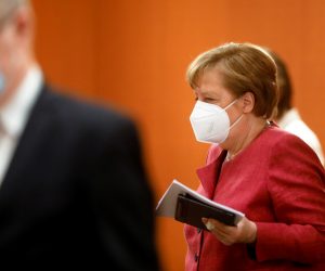 German Chancellor Merkel attends weekly cabinet meeting in Berlin German Chancellor Angela Merkel arrives for the weekly cabinet meeting of the German government at the chancellery in Berlin, Germany, April 27, 2021. Markus Schreiber/Pool via REUTERS POOL