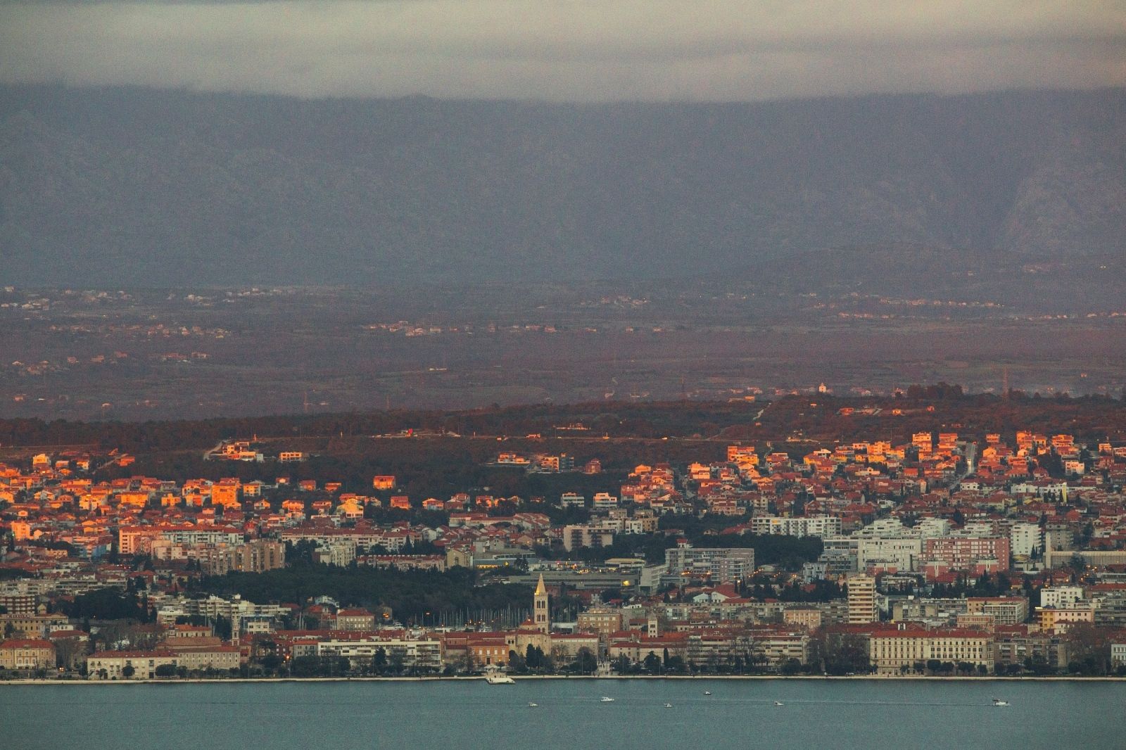 09.02.2021., Preko - Pogled s otoka Ugljana na okolne otoke i Zadar u daljini. Photo: Marko Dimic/PIXSELL