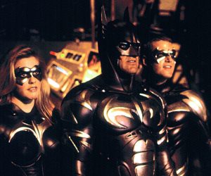 BATMAN AND ROBIN, Alicia Silverstone, George Clooney, Chris O'Donnell, 1997, (c)Warner Bros./courtesy Everett Collection