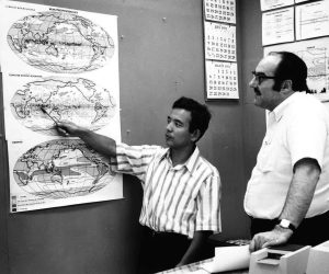 epa09507303 (FILE) - An undated handout photo Courtesy of Geophysical Fluid Dynamics Laboratory (GFDL) shows Japan-born US researcher and 2021 Nobel laureate in Physics, Syukuro Manabe (L) together with late US meteorologist Joseph Smagorinsky at an undisclosed location, issued 05 October 2021. Syukuro Manabe, Klaus Hasselmann and Giorgio Parisi were awarded with the 2021 Nobel Prize in Physics for their 'groundbreaking contributions to our understanding of complex physical systems', the Nobel Committee said.  EPA/Geophysical Fluid Dynamics Laboratory HANDOUT  HANDOUT EDITORIAL USE ONLY/NO SALES