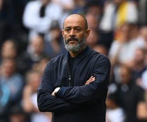 epa09557227 (FILE) - Tottenham manager Nuno Espirito Santo during the English Premier League match between Tottenham Hotspur and Watford in London, Britain, 29 August 2021 (reissued 01 November 2021). Tottenham Hotspur have sacked manager Nuno Espirito Sant, the club said in a statement on 01 November 2021.  EPA/FACUNDO ARRIZABALAGA EDITORIAL USE ONLY. No use with unauthorized audio, video, data, fixture lists, club/league logos or 'live' services. Online in-match use limited to 120 images, no video emulation. No use in betting, games or single club/league/player publications. *** Local Caption *** 57139262