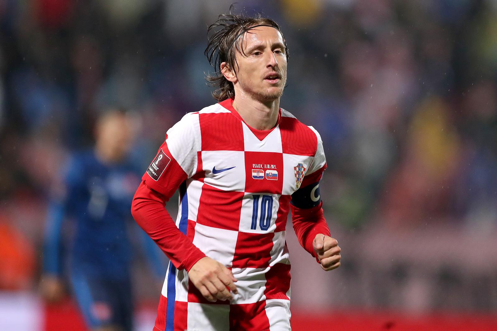 11.10.2021., stadion Gradski vrt, Osijek - Kvalifikacije za Svjetsko nogometno prvenstvo 2022. godine u Katru, skupina H, 8. kolo, Hrvatska - Slovacka. Luka Modric 
Photo: Luka Stanzl/PIXSELL