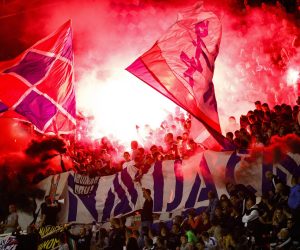 23.10.2021., Split - 13. kolo Hrvatski Telekom Prve HNL: Hajduk-Gorica. Torcida je umjesto na sjeveru ovaj put na istoku zbog zabrane.