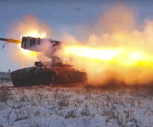 epa09645510 A handout still image took from handout video made available by the Russian Defence ministry press service on 16 December 2021 shows Russian TOS-1 heavy flame thrower system is a 220mm 30-barrel multiple rocket launcher system fires during military drills near Orenburg, Russia, 16 December 2021. The head of the CIA, William Burns, claims that in recent weeks the United States has been observing an 'unusual build-up of Russian troops' near the borders of Ukraine, as well as alleged plans to destabilise the country. To accusations of the West of preparing an invasion of Ukraine, Russia replies that it does not threaten any country, and the movement of troops across its own territory is its sovereign right.  EPA/RUSSIAN DEFENCE MINISTRY PRESS SERVICE / HANDOUT  HANDOUT EDITORIAL USE ONLY/NO SALES