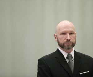 epa09691484 (FILE) - Anders Behring Breivik attends the last day of the appeal case in the Borgarting Court of Appeal at the Telemark prison gym, in Skien, Norway, 18 January 2017 (reissued 17 January 2022). Breivik, who changed his name to Fjotolf Hansen in 2017, is to appear before court for his parole hearing in Oslo on 18 January 2022. Mass murderer Anders Behring Breivik was sentenced to a maximum term of 21 years for killing 77 people in bomb and shooting attacks on 22 July 2011, and is entitled under Norwegian law to have his sentenced reviewed after ten years served.  EPA/LISE AASERUD NORWAY OUT *** Local Caption *** 53252761