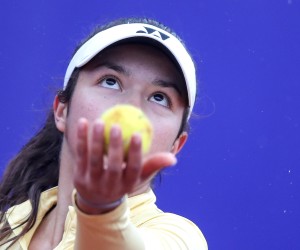 27.04.2021., Zagreb, TC Maksimir - 12. izdanja teniskog turnira Zagreb Ladies Open. Petra Marcinko, Hrvatska - Kurumi Nara, Japan.r"nPhoto: Igor Kralj/PIXSELL