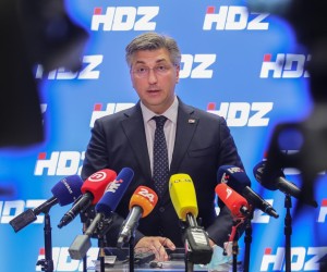 14.03.2022., Zagreb - Predsjednik Vlade i HDZ-a Andrej Plenkovic dao je izjavu medjima u sredisnjici HDZ-a nakon zavrsetka zajednicke sjednice Predsjednistva i Nacionalnog vijeca HDZ-a. Photo: Tomislav Miletic/PIXSELL