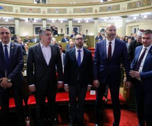 31.05.2022., Zagreb - U Staro gradskoj vijecnici odrzana je, povodom Dana Grada Zagreba, svecanost dodjele javnih priznanja Grada Zagreba i Nagrada Zagrepcanka godine. Predsjednik RH Zoran Milanovic, gradonacelnik Zagreba Tomislav Tomasevic, predsjednik Gradske skupstine Josko Klisovic. Photo: Patrik Macek/PIXSELL