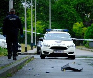 30.05.2022., Zagreb - Oko 4:30 ujutro u zagrebackom naselju Sopot, izazivanjem eksplozije ostecen je bankomat. Ocevid je u tijeku. Photo: Slaven Branislav Babic/PIXSELL