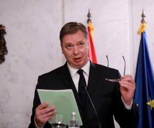 15, October, 2020, Belgrade - The Special Envoy of the European Union for dialogue between Belgrade and Pristina Miroslav Lajcak met at the villa "Peace" with the President of Serbia Aleksandar Vucic. Aleksandar Vucic. Photo: Milos Tesic/ATAImagesrr15, oktobar, 2020, Beograd  - Specijalni izaslanik Evropske unije za dijalog Beograda i Pristine Miroslav Lajcak sastao se u vili "Mir" s predsednikom Srbije Aleksandrom Vucicem. Photo: Milos Tesic/ATAImages