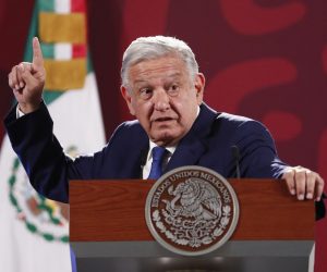 epa10181621 The President of Mexico Andres Manuel Lopez Obrador participates during his morning conference, at the National Palace, in Mexico City, Mexico 13 September 2022. Lopez Obrador spoke about the meeting he held 12 September with the US Secretary of State, Antony Blinken and the US Secretary of Commerce Gina Raimondo.  EPA/Jose Mendez