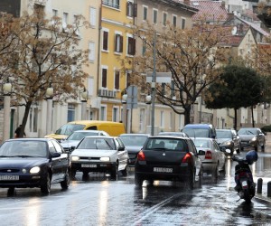 08.02.2021.,Sibenik - Promjenljivo i kisno vrijeme u Sibeniku.rPhoto: Dusko Jaramaz/PIXSELL