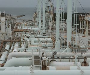 epa10405575 A general view of the industrial port of Lubmin, during the commissioning of the LNG Terminal 'Deutsche Ostsee' in Lubmin, Germany, 14 January 2023. Chancellor Scholz and the Parliamentary State Secretary at the Federal Minister of Economics Michael Kellner as well as State Premier Manuela Schwesig and the State Agriculture Minister Dr. Till_Backhaus put the first completely privately financed liquefied gas terminal in Germany into operation, in another step taken to achieve further independence from Russian natural gas.  EPA/NORBERT FELLECHNER / POOL