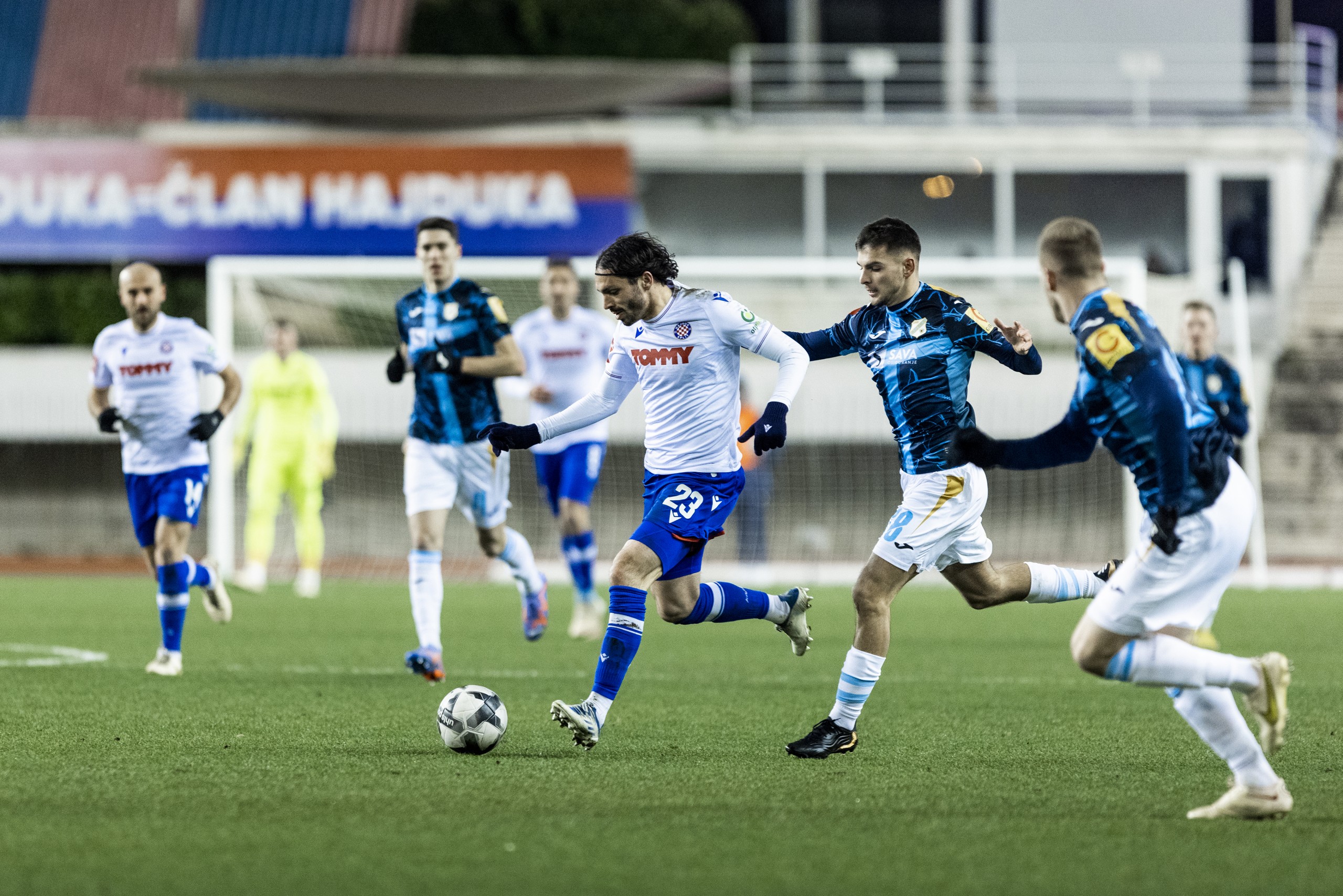 05.02.2022., stadion Poljud, Split - SuperSport HNL, 20. kolo, HNK Hajduk - HNK Rijeka. Filip Krovinovic, Lindon Selahi Photo: Milan Sabic/PIXSELL