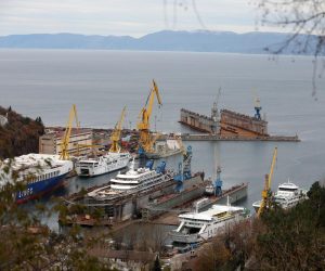 13.12.2022., Rijeka - Mnogobrojni putnicki brodovi preko zime na remontu u brodogradilistu Viktor Lenac. Photo: Goran Kovacic/PIXSELL