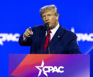 epa10503799 Former US President Donald Trump speaks at the Conservative Political Action Conference (CPAC), billed as the largest conservative gathering in the world, at the Gaylord National Resort & Convention Center in National Harbor, Maryland, USA, 04 March 2023. Many conservatives skipped this year’s conference after a male campaign aid accused CPAC Chair Matt Schlapp of sexual assault.  EPA/JIM LO SCALZO