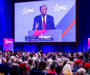 epa10503775 Former US President Donald Trump speaks at the Conservative Political Action Conference (CPAC), billed as the largest conservative gathering in the world, at the Gaylord National Resort & Convention Center in National Harbor, Maryland, USA, 04 March 2023.  Many conservatives skipped this year’s conference after a male campaign aid accused CPAC Chair Matt Schlapp of sexual assault.  EPA/JIM LO SCALZO