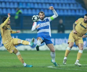 01.03.2023., stadion Gradski vrt, Osijek - SuperSport Hrvatski nogometni kup, cetvrtfinale, NK Osijek - HNK Hajduk. Filip Krovinovic, Mile Skoric, Marko Livaja Photo: Davor Javorovic/PIXSELL