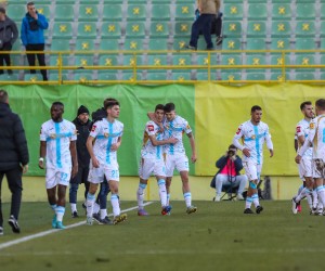 03.03.2023., stadion Aldo Drosina, Pula - SuperSport HNL, 24. kolo, NK Istra 1961 - HNK Rijeka. Nogometasi Rijeke slave pogodak za 1:0 kojeg je postigao Niko Jankovic. Photo: Srecko Niketic/PIXSELL