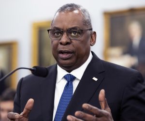 epa10538999 US Defense Secretary Lloyd Austin appears before the House Appropriations subcommittee hearing on the fiscal year 2024 budget request for the US Department of Defense, on Capitol Hill in Washington, DC, USA, 23 March 2023. During the hearing US Defense Secretary Lloyd Austin and Chairman of the Joint Chiefs of Staff General Mark Milley discussed the rising Chinese military and the ongoing Russian invasion of Ukraine.  EPA/MICHAEL REYNOLDS