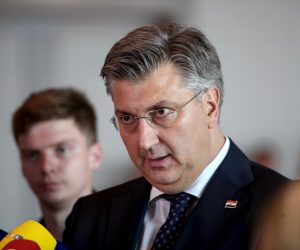 18.04.2023., Punta Skala - Povodom Dana Zadarske zupanije u Multifunkcionalnoj dvorani Ventus odrzana je svecana sjednica Zupanijske skupstine. Premijer Andrej Plenkovic Photo: Sime Zelic/PIXSELL