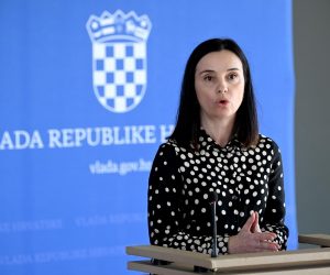 22.03.2023., Zagreb - Nakon redovne sjednice vlade odrzane u NSK, ministrica Marija Vuckovic dala izjavu za medije.  Photo: Marko Lukunic/PIXSELL