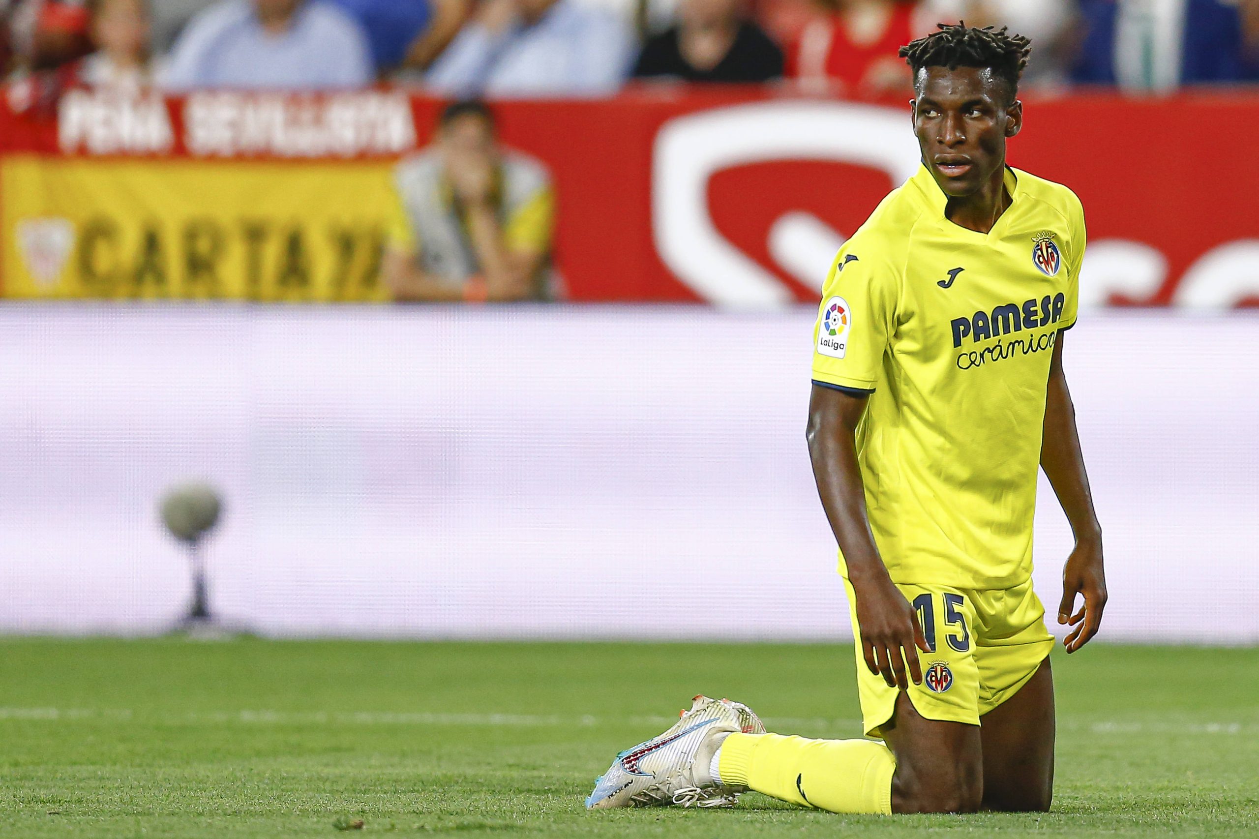 Sevilla FC - Villarreal CF. La Liga Santander Nicolas Jackson of Villarreal during the La Liga match between Sevilla FC and Villarreal CF played at Sanchez Pizjuan Stadium on April 23, 2023 in Sevilla, Spain. kpng Copyright: xAntonioxPozox/xPRESSINx PS_230423_154