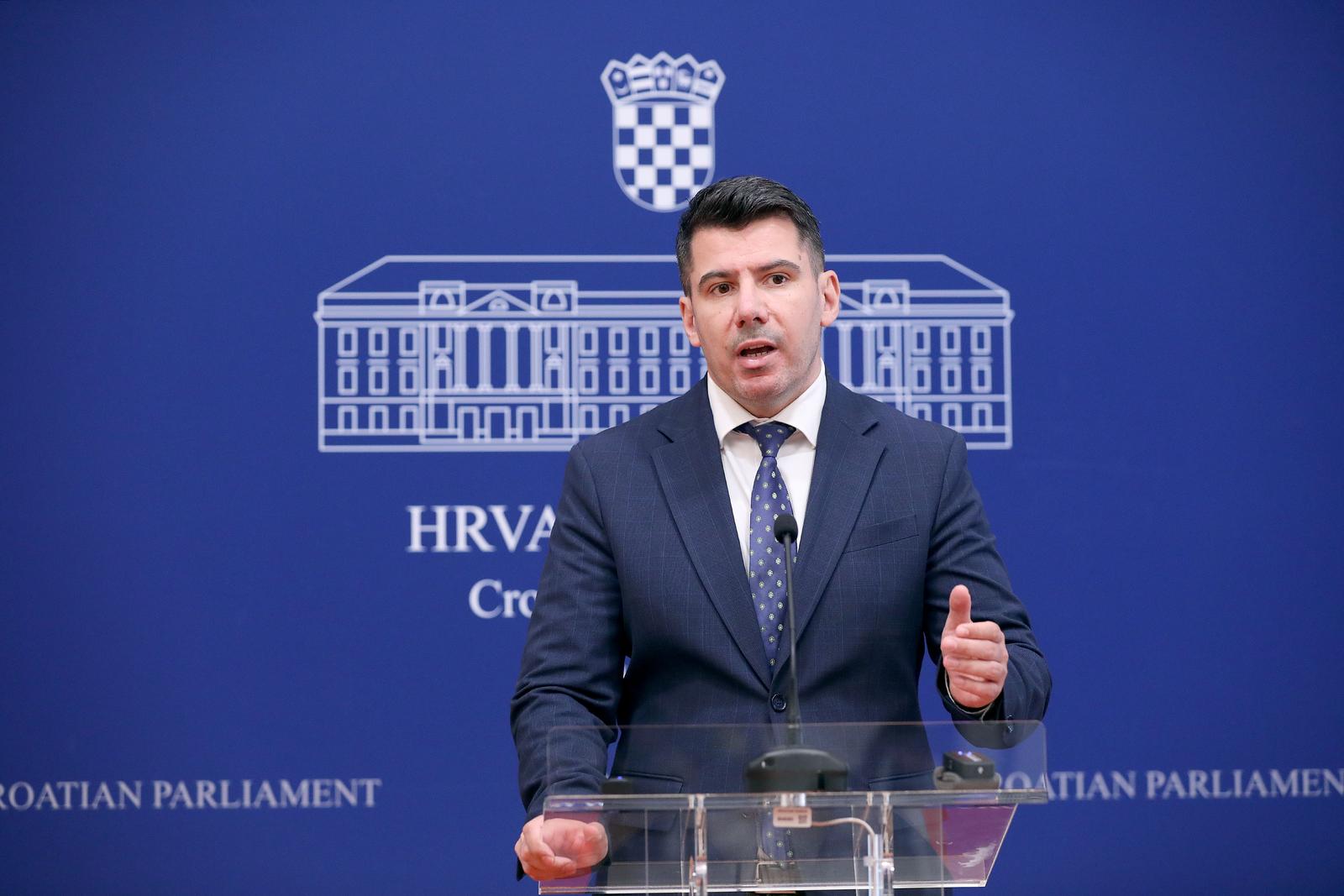 06.06.2023., Zagreb - Na konferenciji za medije odrzanoj u Saboru o aktualnim temema govorio je Nikola Grmoja. Photo: Patrik Macek/PIXSELL