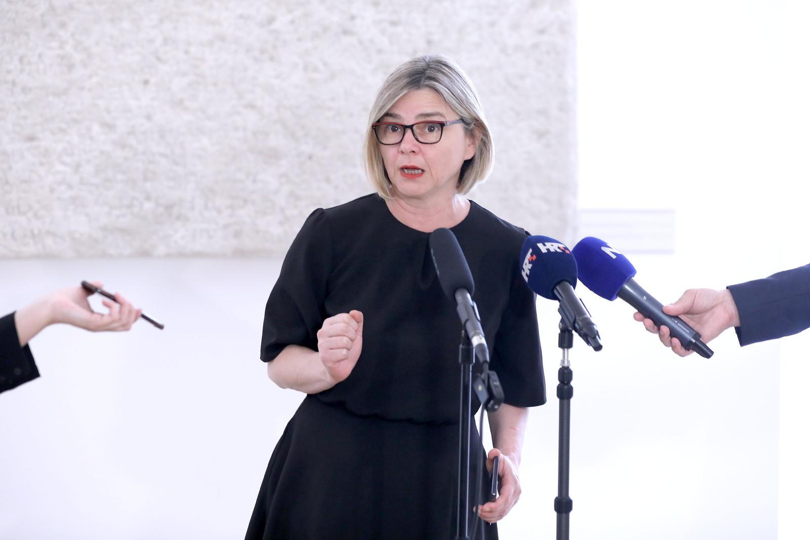 19.06.2023., Zagreb - Na konferenciji za medije odrzanoj u Saboru o aktualnim temema govorile su Sandra Bencic i Ivana Kekin. Photo: Patrik Macek/PIXSELL