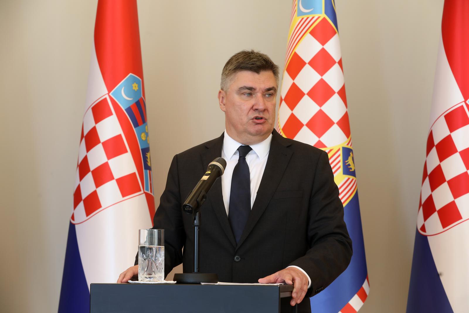 04.07.2023.,Zagreb - Predsjednik Republike Hrvatske Zoran Milanović odrzao je  konferenciju za medije Photo: Robert Anic/PIXSELL