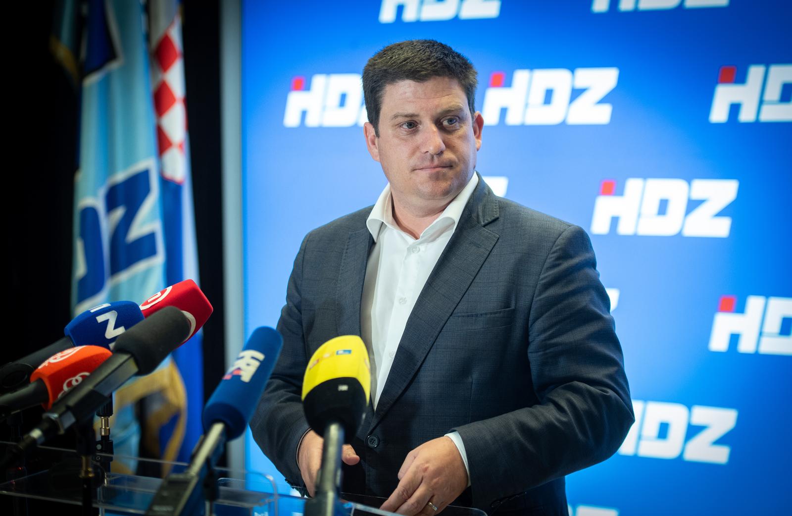 13.7.2023., Zagreb - Oleg Butkovic dao je izjavu za medije nakon sjednice sireg Predsjednistva HDZ-a. Photo: Neva Zganec/PIXSELL