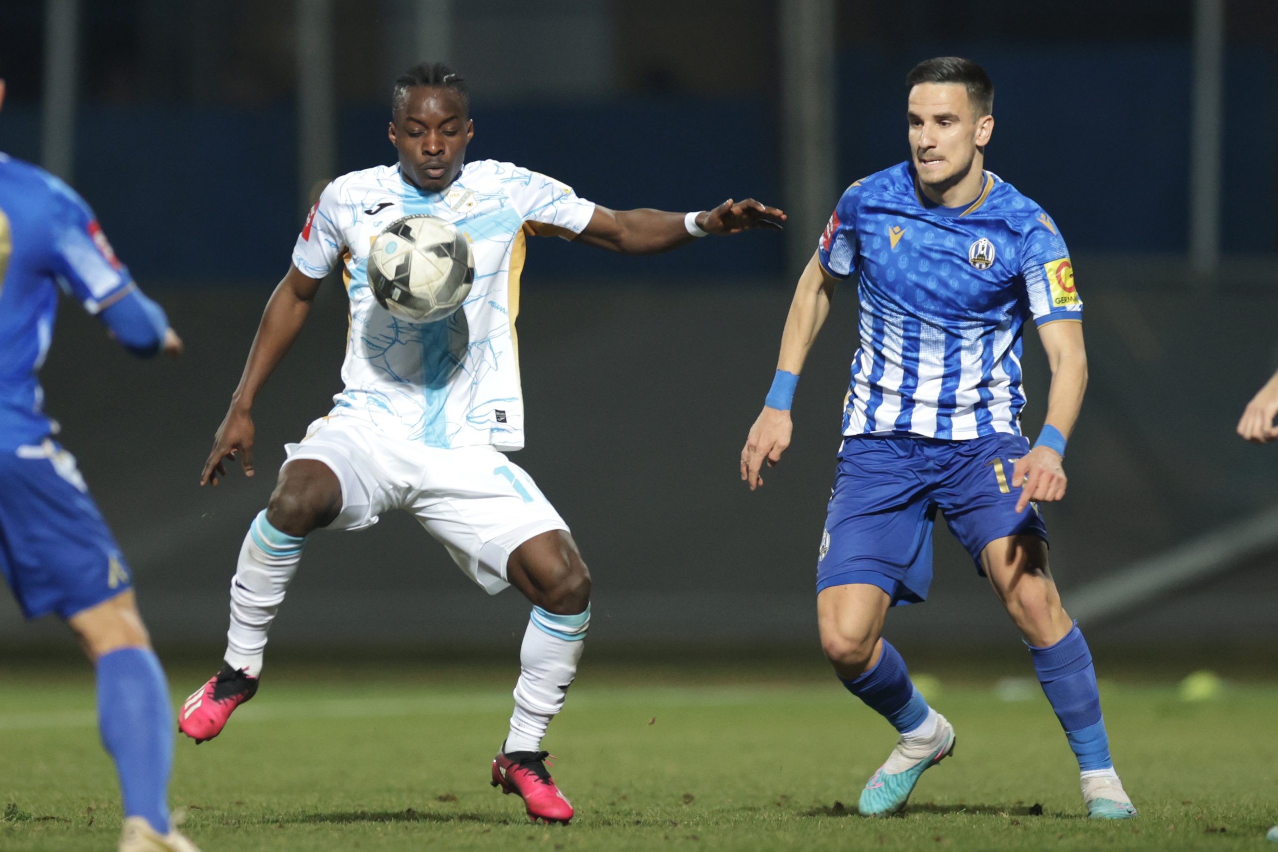 18.02.2023., Zagreb - SuperSport Hrvatska nogometna liga 22 kolo.  NK Lokomotiva - HNK Rijeka. Prince Obeng Ampem Photo: Luka Stanzl/PIXSELL