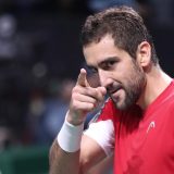 23.11.2022., Malaga - Jose Maria Martin Carpena Arena. Davis Cup by Rakuten, cetvrtfinale, Hrvatska - Spanjolska. Marin Cilic VS Pablo Carreno Busta Photo: Sanjin Strukic/PIXSELL