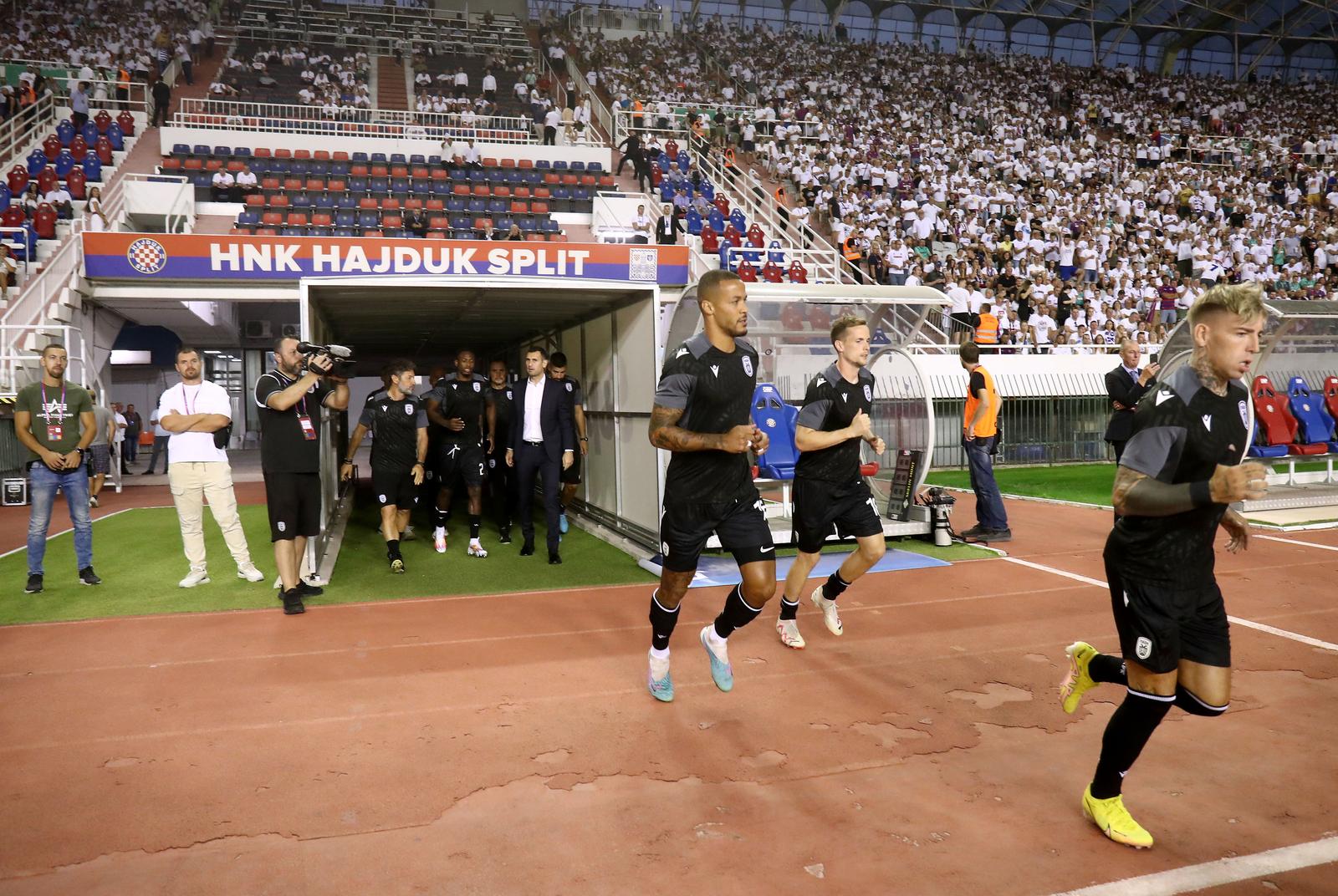 10.08.2023., stadion Poljud, Split - Prva utakmica 3. pretkola UEFA Konferencijske lige, HNK Hajduk - PAOK.  Photo: Matija Habljak/PIXSELL