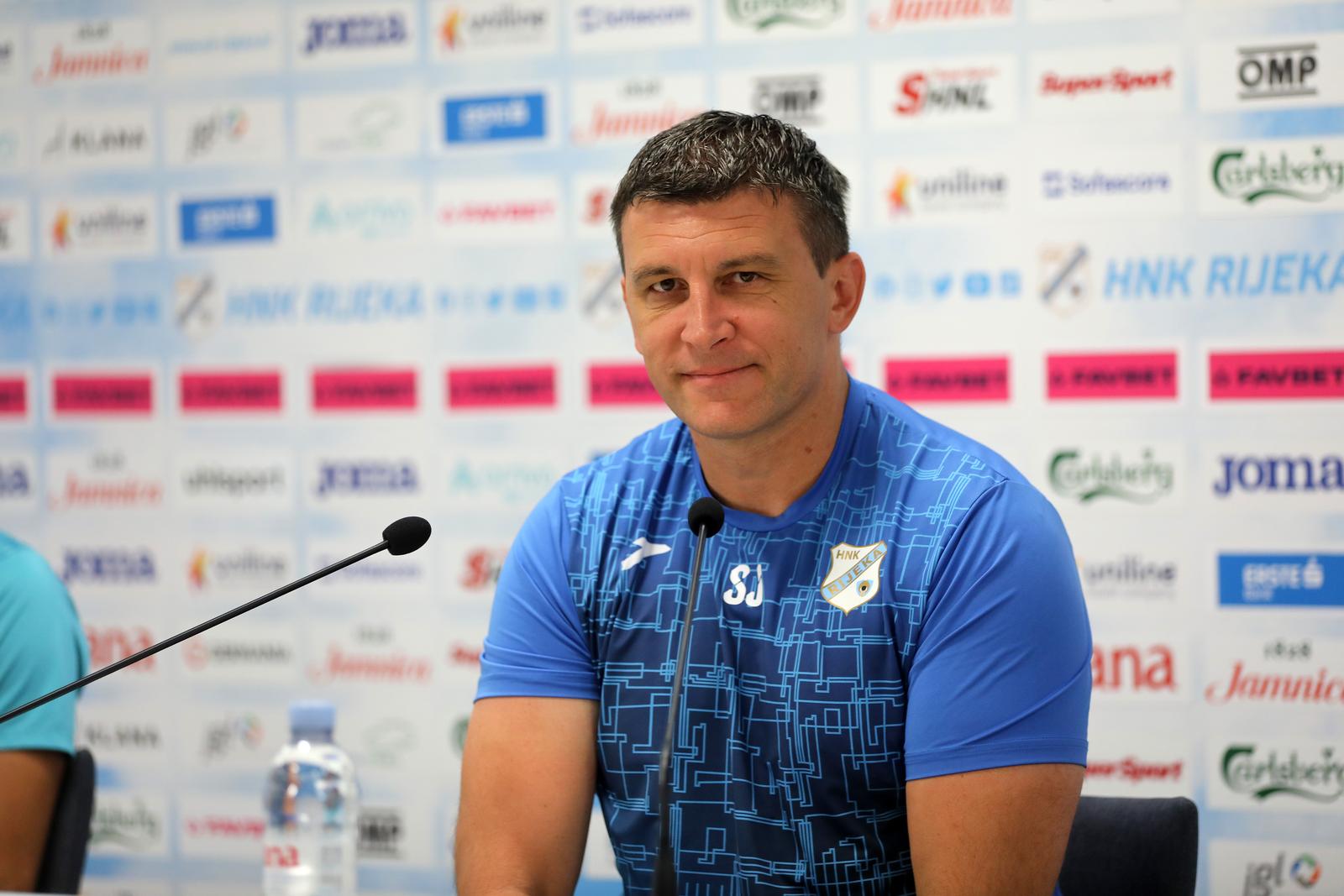 16.08.2023., Rijeka - Konferencija za medije HNK Rijeka u press centru stadiona na Rujevici uoci utakmice HNK Rijeka - B36 Torshavn. trener Rijeke Sergej Jakirovic Photo: Goran Kovacic/PIXSELL