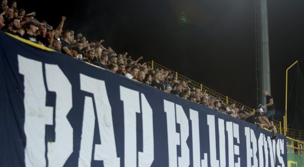 29.07.2023., stadion Aldo Drosina, Pula - SuperSport HNL, 02. kolo, NK Istra 1961 - GNK Dinamo. Navijaci Dinama, Bad Blue Boysi Photo: Nel Pavletic/PIXSELL