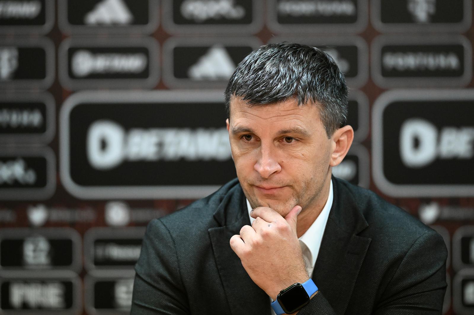 31.08.2023., stadion Letna, Prag, Ceska - Uzvratna utakmica play-offa UEFA Europske lige, Sparta Prag - GNK Dinamo Zagreb. Trener Dinama Sergej Jakirovic na konferenciji za medije nakon utakmice. Photo: Marko Lukunic/PIXSELL