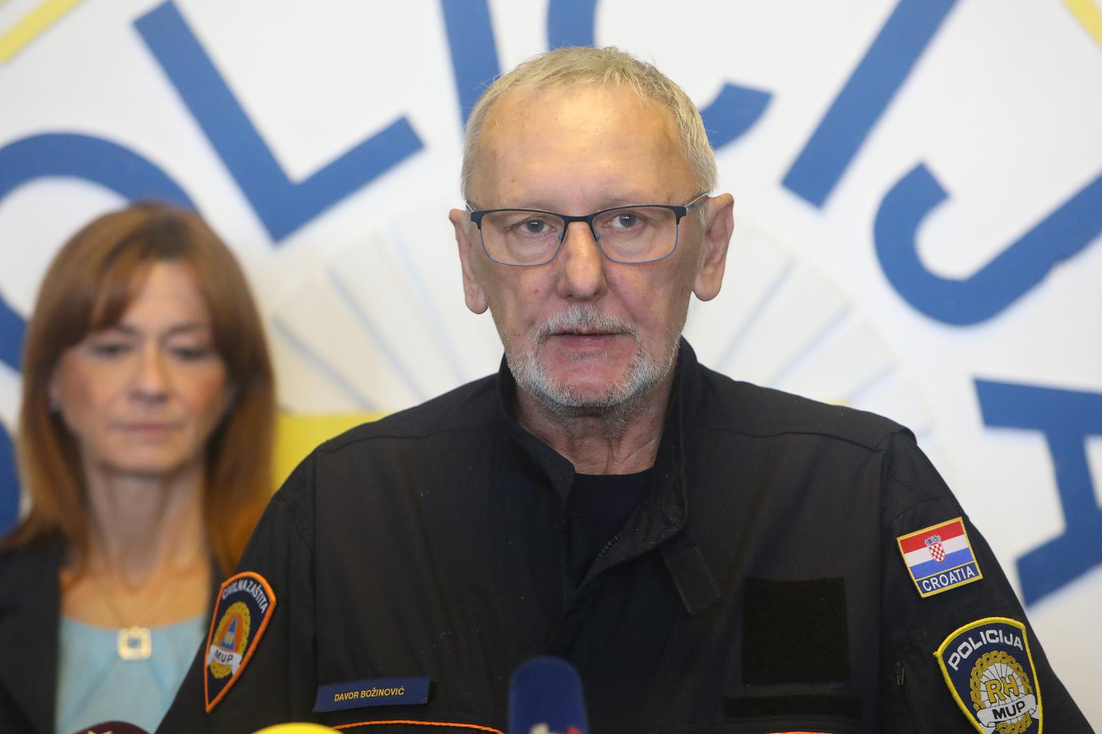 04.09.2023., Karlovac - Konferencija za medije sudionika sastanka na temu migranata i prihvatnog centra. O migrantskoj problematici izjavu je dao ministar Davor Bozinovic, nacelnik PU Karlovacke Darko Car i i zupanica Martina Furdek Hajdin. Photo: Kristina Stedul Fabac/PIXSELL