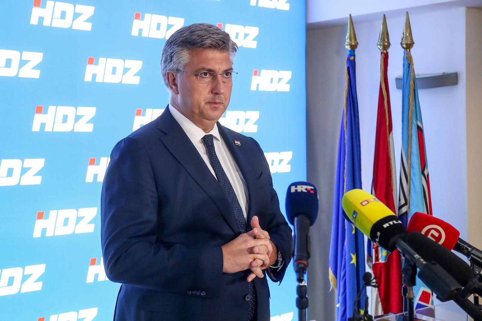 02.10.2023., Zagreb - Sjednica sireg predsjednistva HDZ-a. Andrej Plenkovic obratio se medijima. Photo: Matija Habljak/PIXSELL