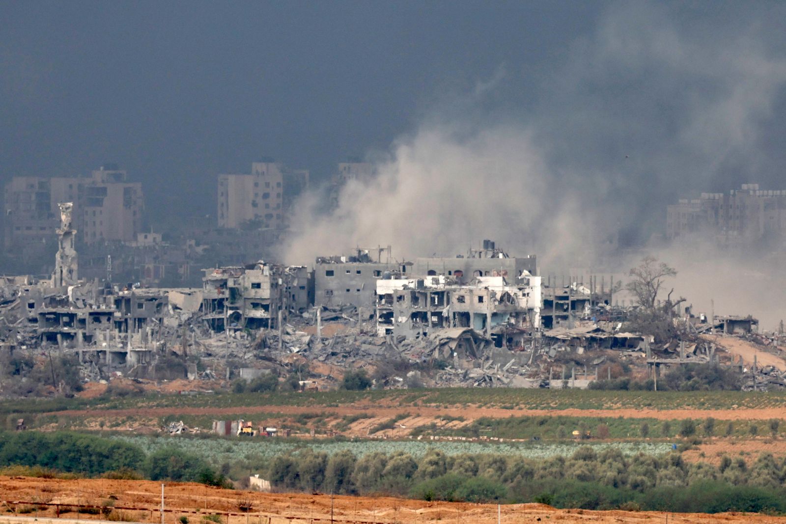 epa10974257 An explosion following an air strike on the northern part of the Gaza Strip, as seen from Sderot, southern Israel, 14 November  2023. More than 11,100 Palestinians and at least 1,200 Israelis have been killed, according to the Israel Defense Forces (IDF) and the Palestinian health authority, since Hamas militants launched an attack against Israel from the Gaza Strip on 07 October, and the Israeli operations in Gaza and the West Bank which followed it. Over the past day, the Israeli Air Force (IAF) struck 200 targets as part of its 'ground operations' in the Gaza Strip, the IDF announced on 14 November.  EPA/ATEF SAFADI