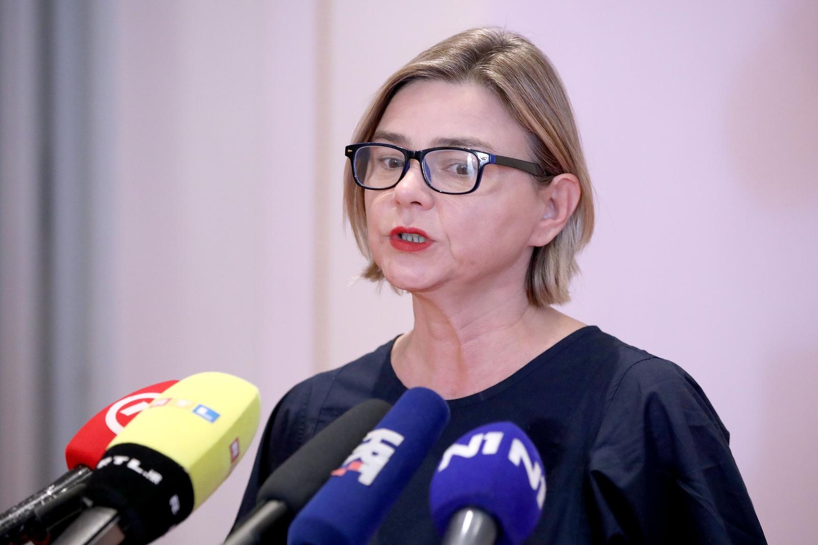 31.10.2023., Zagreb - Na konferenciji za medije odrzanoj nakon sjednice Predsjednistva Hrvatskoga sabora o aktualnim temama govorila je Sandra Bencic. Photo: Patrik Macek/PIXSELL