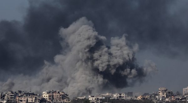 epaselect epa11022571 Smoke rises from the Gaza Strip following Israeli airstrikes, as seen from an undisclosed location near the border between Gaza and southern Israel, in Israel, 11 December 2023. More than 18,000 Palestinians and at least 1,200 Israelis have been killed, according to the Palestinian Health Ministry and the Israel Defense Forces (IDF), since Hamas militants launched an attack against Israel from the Gaza Strip on 07 October, and the Israeli operations in Gaza and the West Bank which followed it.  EPA/ABIR SULTAN