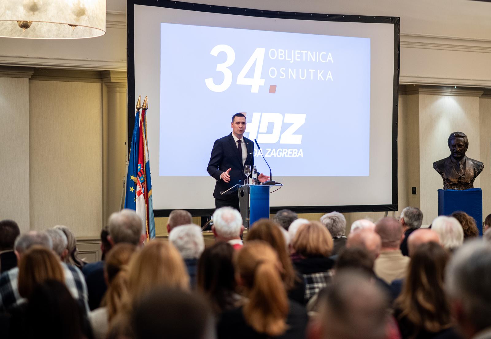 21.12.2023., Zagreb - Svecano obiljezavanje 34. obljetnice osnutka Hrvatske demokratske zajednice grada Zagreba. Photo: Neva Zganec/PIXSELL